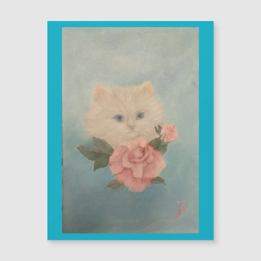 Painting of a White Kitten Magnetic Card (正面)