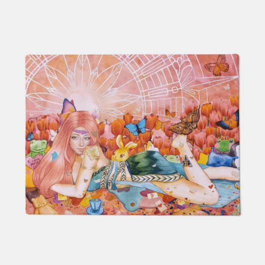 Painting of a woman title: The Afternoon ドアマット (正面)