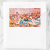 Painting of a woman title: The Afternoon 長方形シール (バッグ)