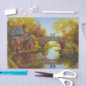 Painting of Bridge Over a Stream Tissue Paper 薄葉紙 (クラフト)