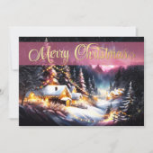 Painting of Mountain Winter Serenity Christmas カード (正面)