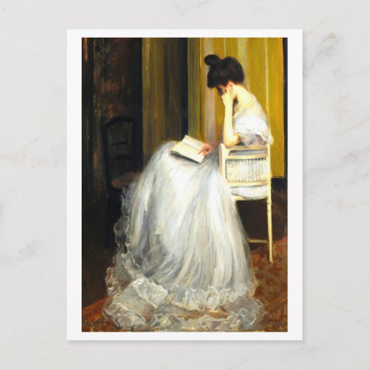 Painting of Woman Reading ポストカード (正面)