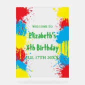 Painting Party Kids Birthday アクリルサイン (正面)