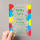 Painting Party Kids Birthday アクリル招待状 (インサイチュ (ポータブル))