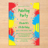 Painting Party Kids Birthday アクリル招待状 (正面)