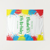Painting Party Kids Birthday タペストリー (正面(横))