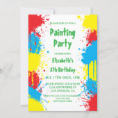 Painting Party Kids Birthday 招待状 (正面)