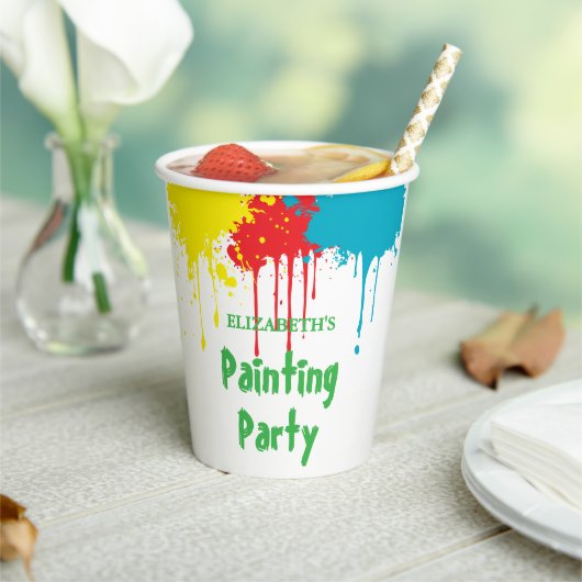 Painting Party Kids Birthday 紙コップ (インサイチュ)