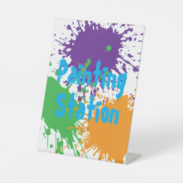 Painting Party Kids Birthday Painting Station 台座サイン