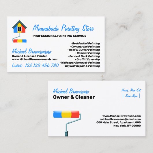 Painting Service Decor Modern Professional 名刺 (正面/裏面)