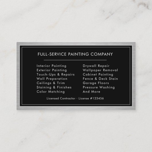 Painting Service House Painter 名刺 (裏面)