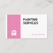 Painting Services | 仕事中のペンキ塗り職人 ピンク 名刺 (正面)