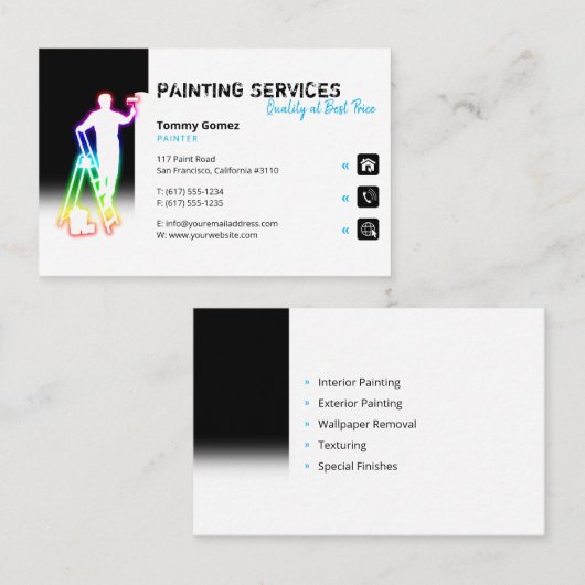 Painting Services | Painter at worK 名刺 (正面/裏面)