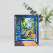 Painting Terrace View of flower garden ポストカード (スタンド正面)