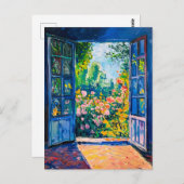 Painting Terrace View of flower garden ポストカード (正面/裏面)