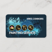 Painting Tools On Blue Paint Splatter 名刺 (正面)