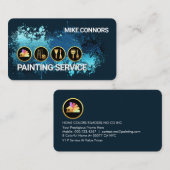 Painting Tools On Blue Paint Splatter 名刺 (正面/裏面)