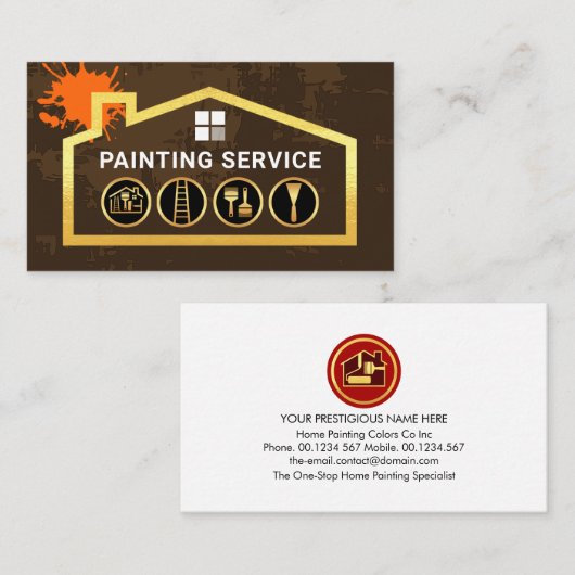 Painting Tools Peeling Paint Gold Home 名刺 (正面/裏面)