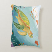 Painting Turtle アクセントクッション (裏面(縦))