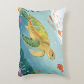 Painting Turtle アクセントクッション (正面(垂直))