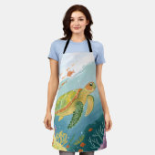 Painting Turtle エプロン (着用した状態)