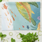 Painting Turtle キッチンタオル (折り畳み)