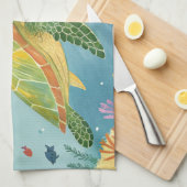 Painting Turtle キッチンタオル (四つ折り)