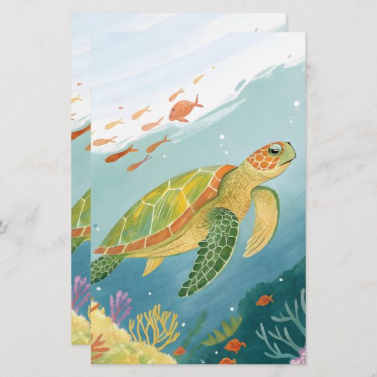 Painting Turtle 便箋 (正面/裏面)