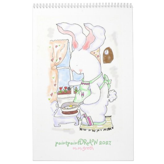 "paintpaintDraw 2027 うさぎ カレンダー (カバー)