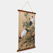 Pair of Cranes in the Shade of Flowers,Chinese Art 吊り下げ型タペストリー (傾斜あり)
