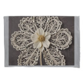 Pair of Pillowcases- Lace Flower 枕カバー (正面左)