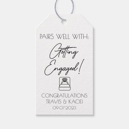 Pairs Well With:婚約ミニマルリングや輪デザイン ギフトタグ (正面)