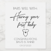 Pairs Well With：最初のミニマリストを持つベビー ワインラベル (シングルラベル)