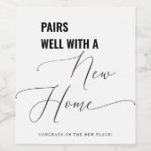 Pairs Well With A New Home Housewarming Gift ワインラベル (シングルラベル)