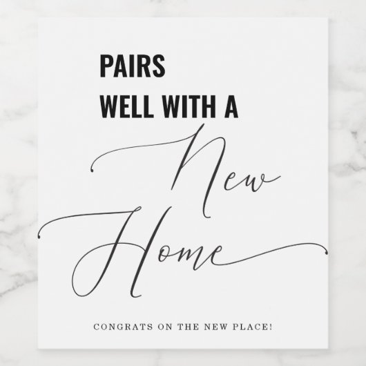 Pairs Well With A New Home Housewarming Gift ワインラベル (シングルラベル)