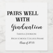 Pairs well with graduation party gift, class 2023 ワインラベル (シングルラベル)