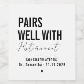 Pairs Well With Retirement ワインラベル (シングルラベル)