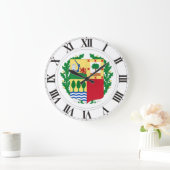 Paisバスコ(スペイン)の紋章付き外衣 ラージ壁時計 (ホーム)