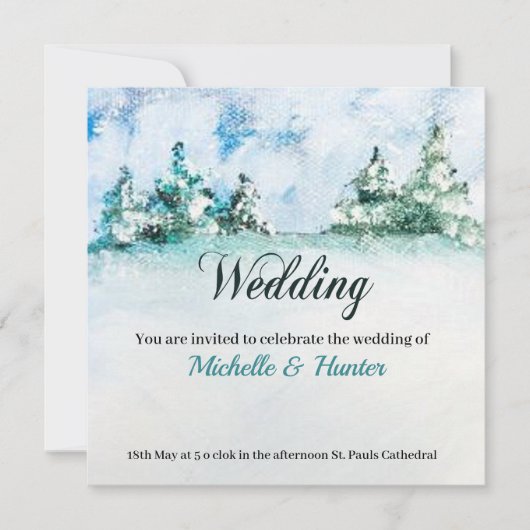 Paisaje Invernal en Tonos Azules 招待状 (正面)