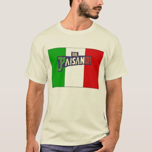 Paisano w/Italianの旗 Tシャツ (正面)