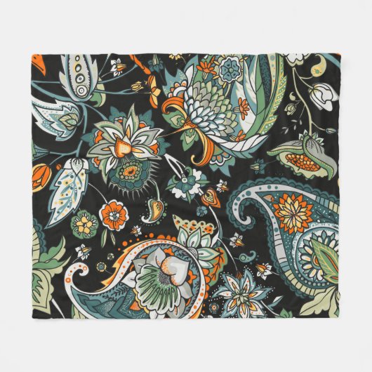 Paisley. A seamless pattern based on the tradition フリースブランケット (正面(横))