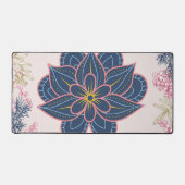 Paisley Art, Blue and Purple Pattern Graphic デスクマット (正面)