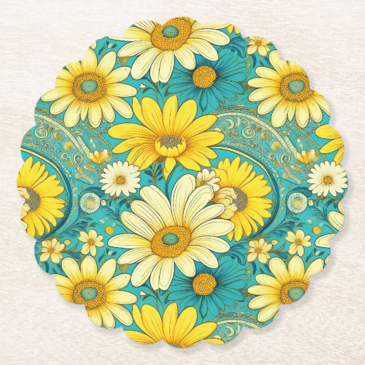 Paisley Daisy Coaster ペーパーコースター (正面)