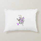 Paisley Floral Motif – Boho White Purple Orange アクセントクッション (正面)