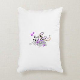 Paisley Floral Motif – Boho White Purple Orange  アクセントクッション