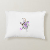 Paisley Floral Motif – Boho White Purple Orange アクセントクッション (裏面)