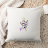 Paisley Floral Motif – Boho White Purple Orange  クッション (ブランケット)