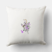 Paisley Floral Motif – Boho White Purple Orange  クッション (裏面)