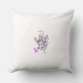 Paisley Floral Motif – Boho White Purple Orange  クッション (正面)