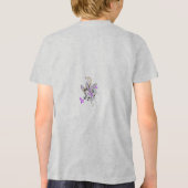 Paisley Floral Motif – Boho White Purple Orange  トライブレンドＴシャツ (裏面)